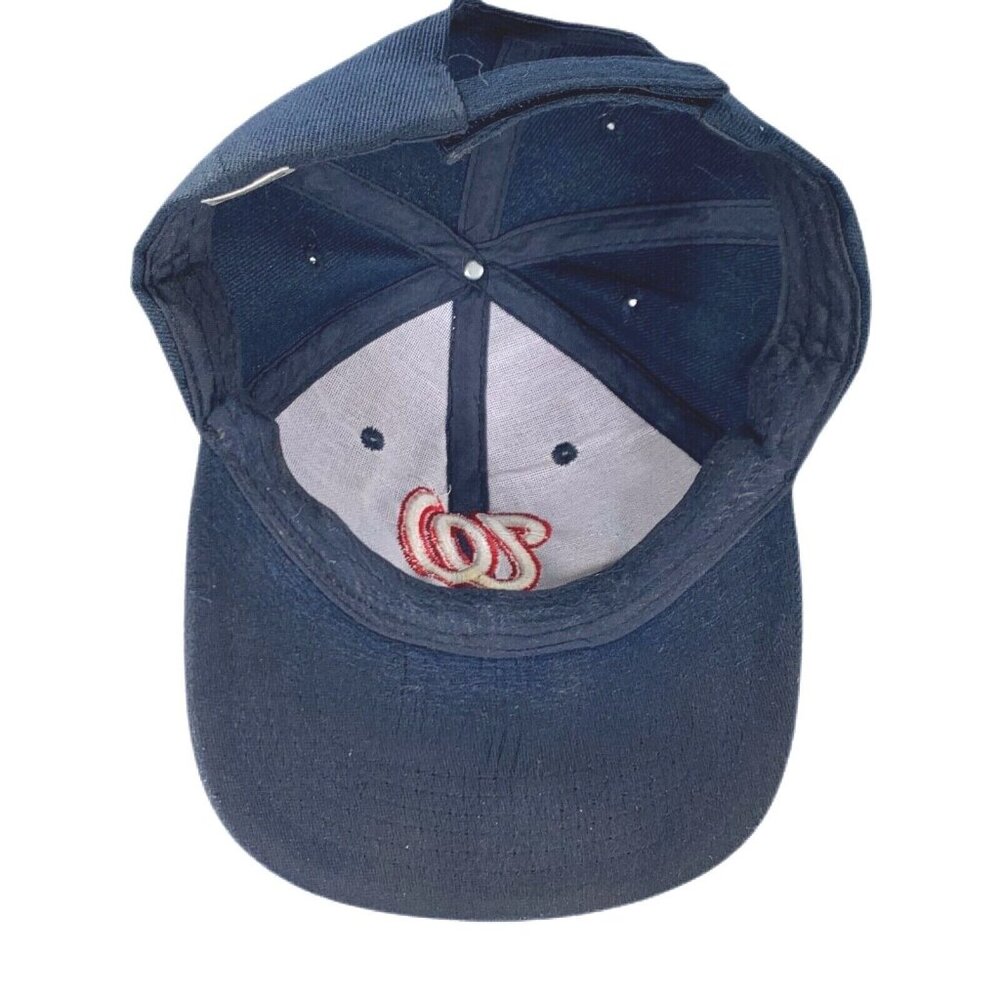MLB Washington Nationals Blue Hat Cap Adjustable White Red Embroidered SpellOut - Picture 5 of 8
